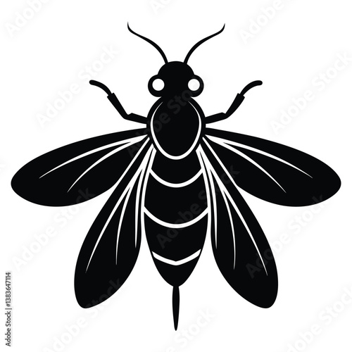 Black silhouette Firefly with white background 