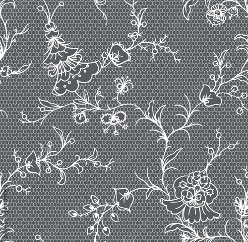 seamless lace floral ornament, vector illustration
