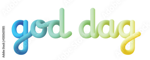 Fotografi God Dag text writing, Swedish for Hello