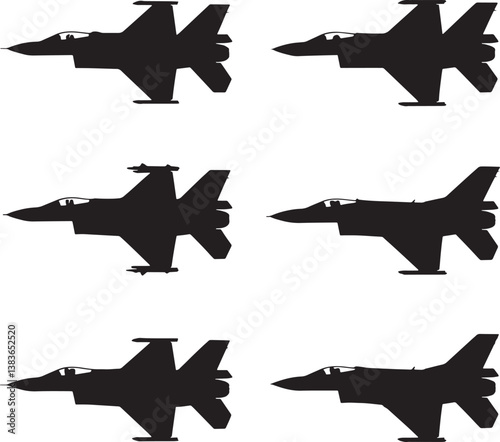 set of airplanes vector illustration