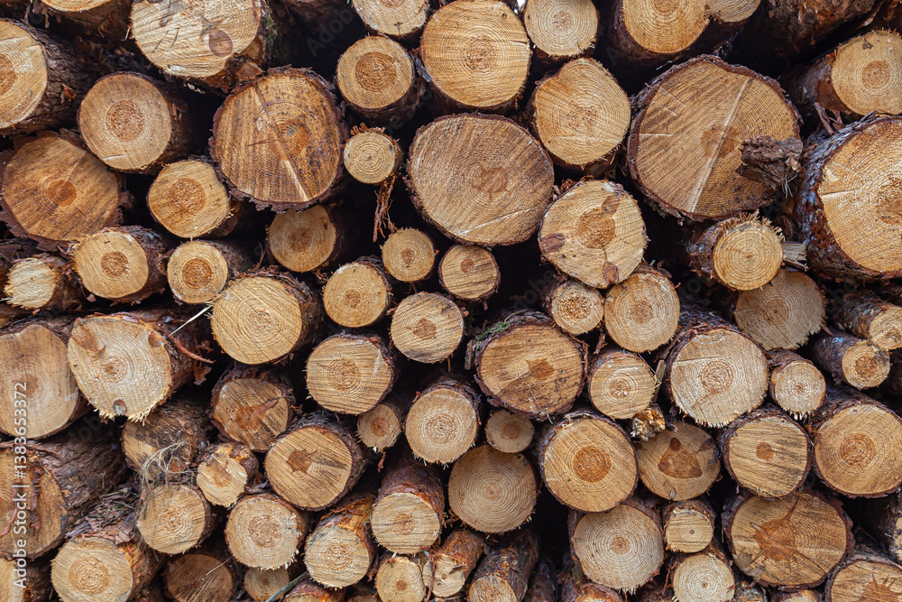 A stack of cut logs showing intricate textures and visible growth rings, highlighting nature's patterns and history.
A stack of cut logs showing intricate textures and visible growth rings, highlighting nature's patterns and history.