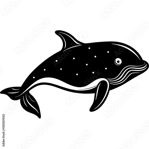 Minimalist Beluga Whale Vector Illustration on White Background