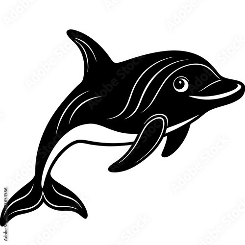 Minimalist Beluga Whale Vector Illustration on White Background