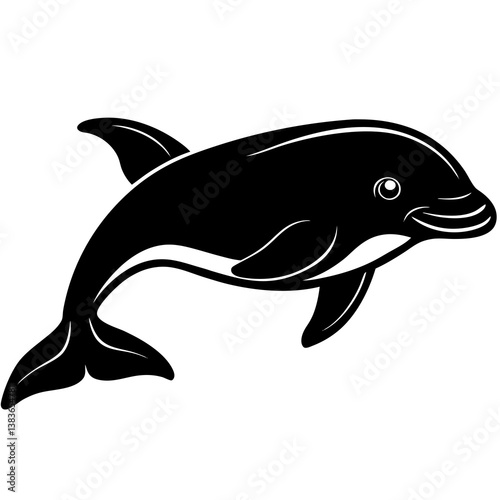 Minimalist Beluga Whale Vector Illustration on White Background