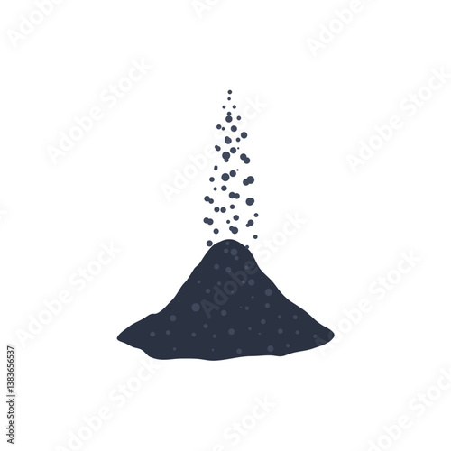 Black powder coal. Vector illustration of black falling powder. 
