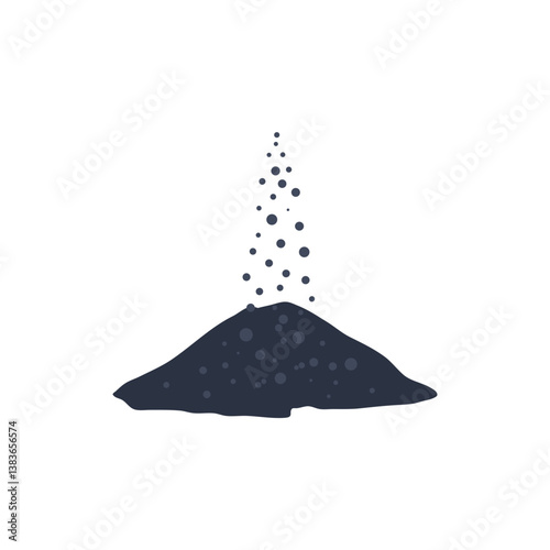 Black powder coal. Vector illustration of black falling powder. 