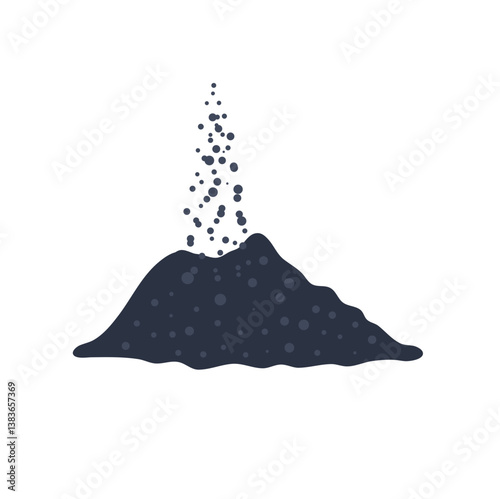 Black powder coal. Vector illustration of black falling powder. 