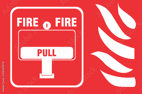 fire alarm with the word "PULL" in the center, indicating it should be pulled in case of fire emergency