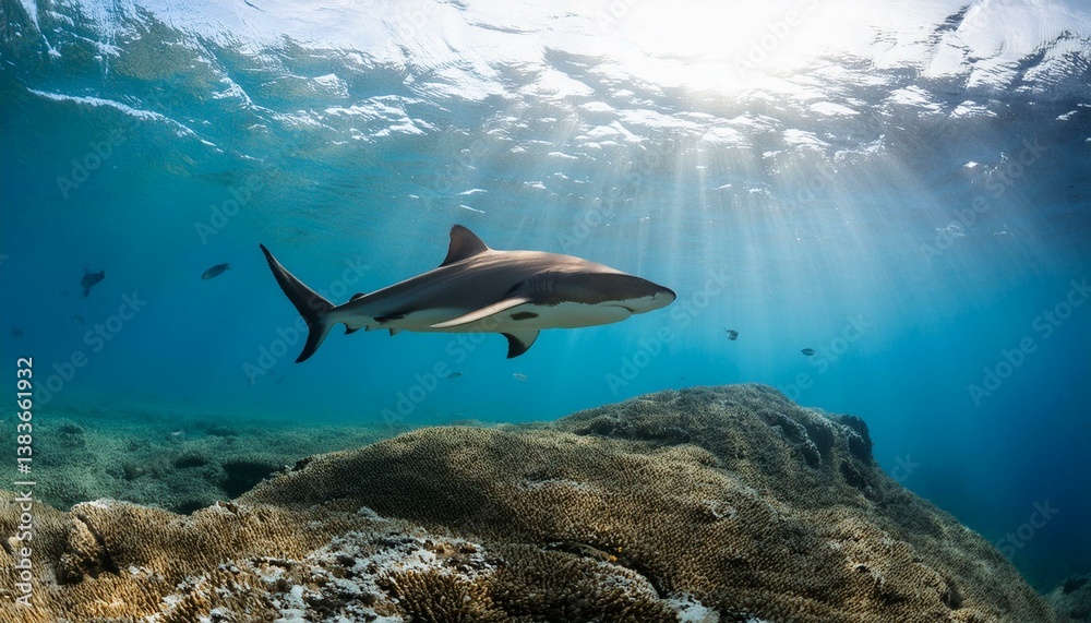 Obraz premium Beneath the surface: the world of sharks