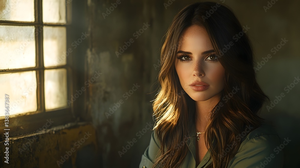 Fototapeta premium Exquisite model embodying beauty, confidence, and refinement for an aesthetic clinic