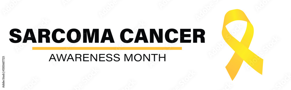 Sarcoma Cancer awareness month, banner and flyer block text