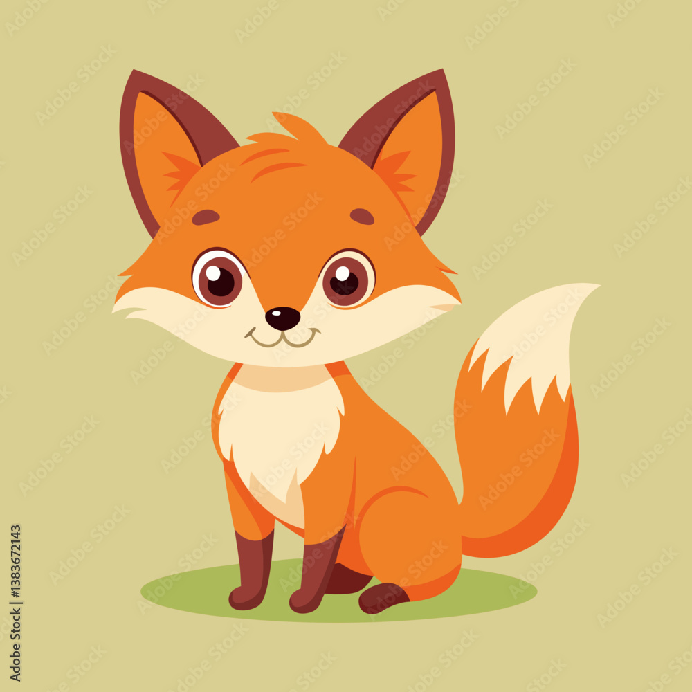 Obraz premium red fox cartoon