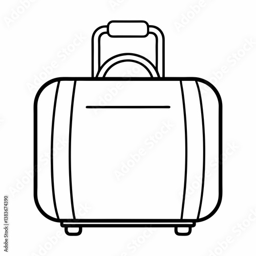 Baggage Outline Coloring Book Page Line Art Draw