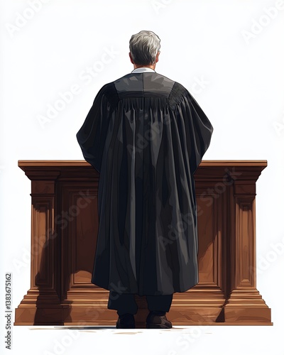 Presiding Over a Trial With a Dignified Presence in Colorful Attire
