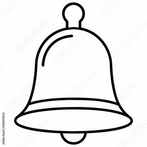 Bell Outline Coloring Book Page Line Art Drawing