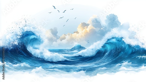 Wave Energy Harvesting Concept Illustrated With Ocean Waves