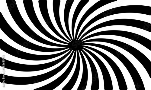Black and white optical illusion pattern with wavy, undulating lines creating a dynamic, flowing effect that appears to distort the surface. Vector op-art illustration.