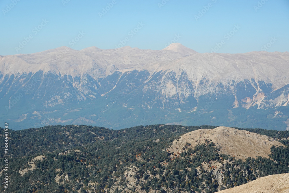 Fototapeta premium The panorama from Tahtali mountain, Antalya provence, Turkey