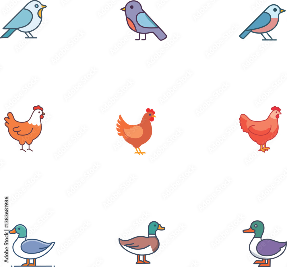 Obraz premium collection of birds