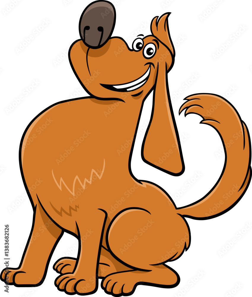 funny proud cartoon dog animal character