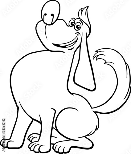 Obraz na płótnie funny proud cartoon dog animal character coloring page w salonie