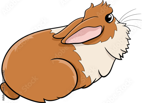 cartoon lying miniature rabbit animal character