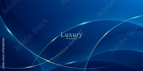 blue abstract background with luxury golden elements vector EPS10