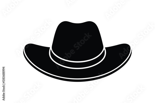 Silhouette art design of a outback hat icon illustration.eps