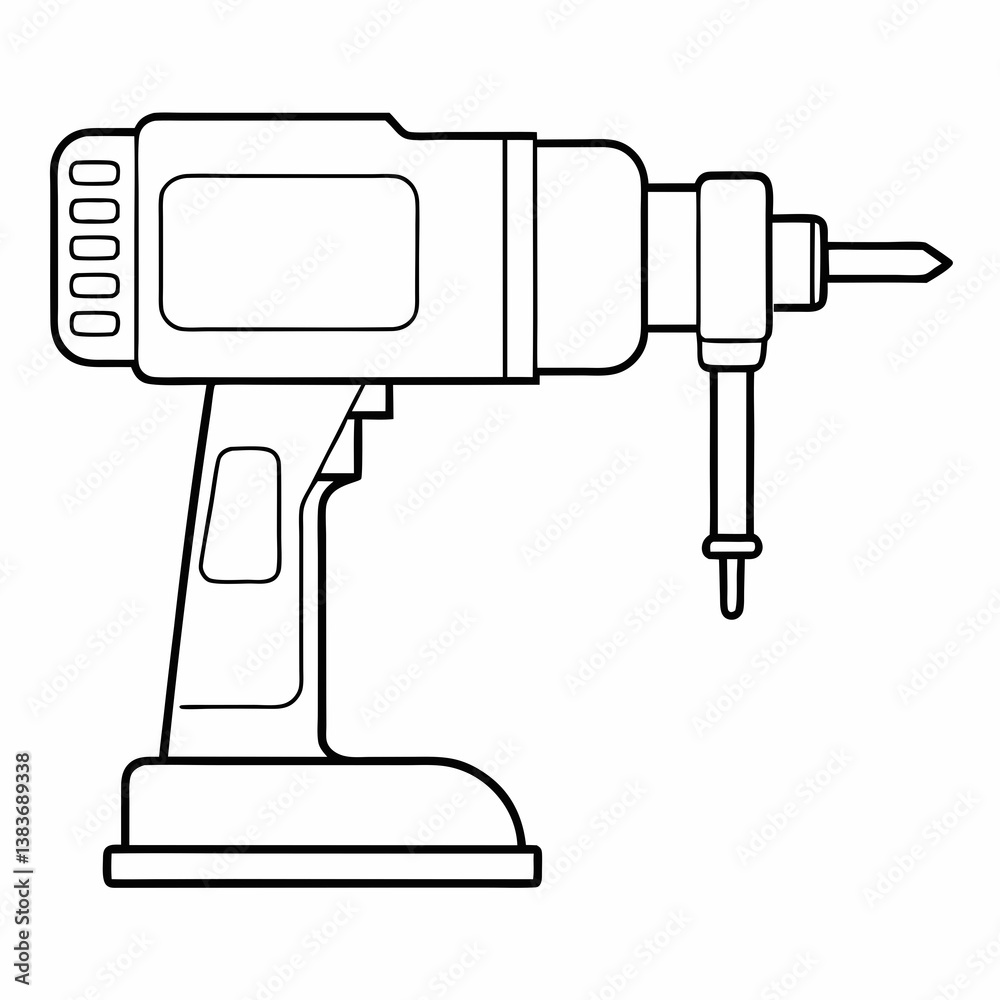 Drilling Machine Outline Coloring Book Page Line Art Drilling Machine Outline Coloring Book Page Line Art