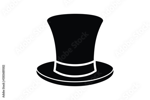 Silhouette art design of a top hat icon illustration.eps