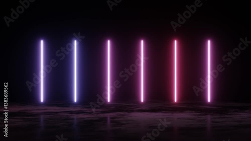 Wallpaper Mural vertical glowing lines, ultraviolet spectrum, blue violet neon lights, laser show, night club, equalizer, abstract fluorescent background, optical illusion, virtual reality Torontodigital.ca