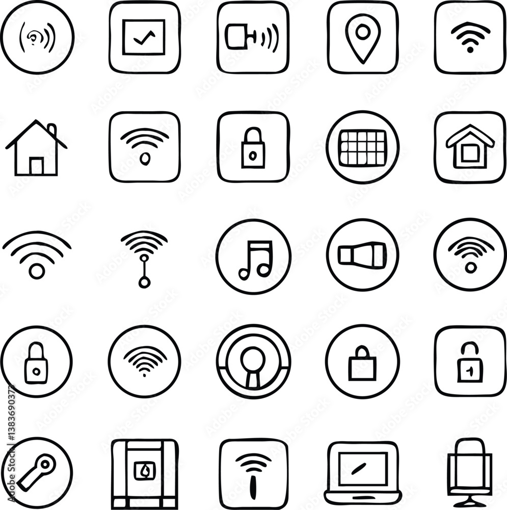 Domotics Icons Vector Art Domotics Icons Vector Art