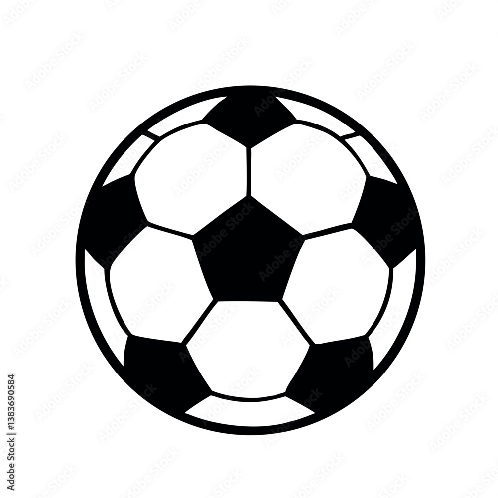 Fototapeta premium Black and white leather soccer ball isolated on white for sport game.