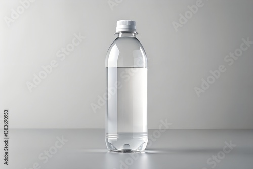 Clear PET Bottle with Minimalist White Label for Product Display