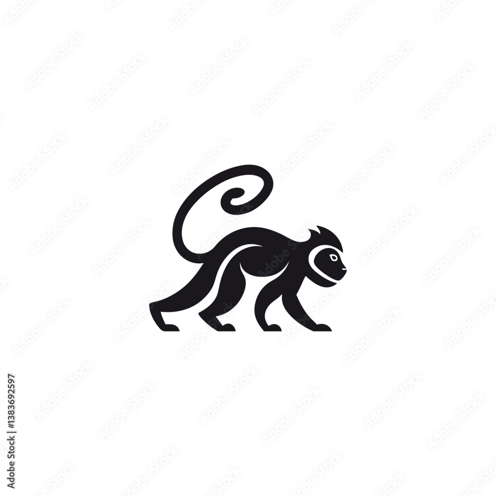 Obraz premium Running Ape Logo Design