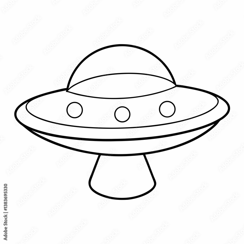 Flying Saucer Outline Coloring Book Page Flying Saucer Outline Coloring Book Page