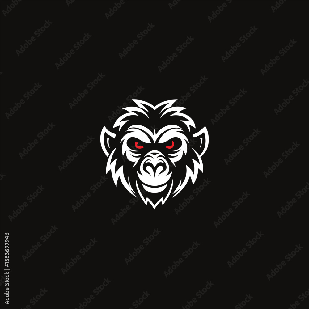 Fototapeta premium Bad Monkey Logo Tough Rebellious Primate Mascot