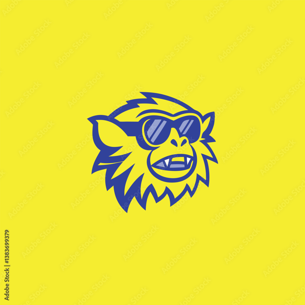 Obraz premium Cool Monkey Logo Design