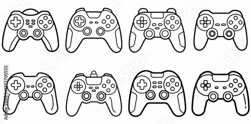 Gaming Controller Outline Coloring Book Page Line Art Drawing