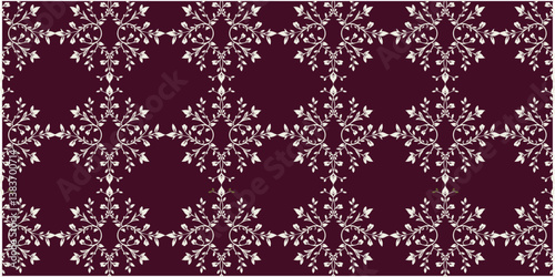 Seamless floral pattern design, fabric illustration, clothes background useful pattern, tiles ceramic vector template, simple floral mandala art.