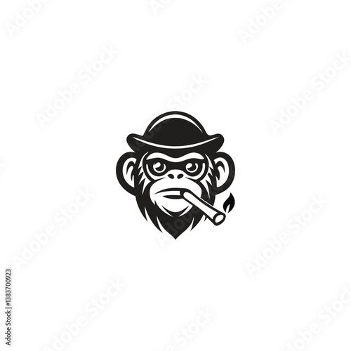 Free Download Mad Monkey Cigar Logo Furious Primate Smoke Mascot - GFXLoad