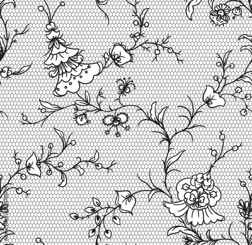 seamless lace floral ornament, vector illustration	