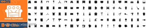 House Equipment Solid Editable Icons set. Vector illustration in modern thin solid style of house equipment icons: appliance, home, electric, etc