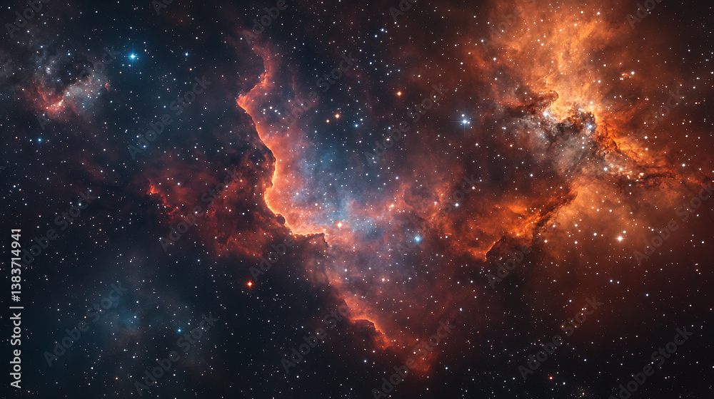 Fototapeta premium Space portal with millions of stars and nebula around