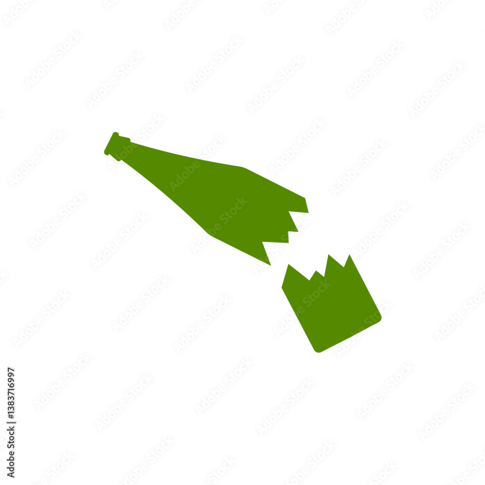 Broken bottle glass vector icon Broken bottle glass vector icon