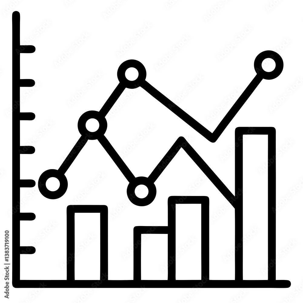 Bar and Line Chart Icon for Data Analysis and Business Reports Bar and Line Chart Icon for Data Analysis and Business Reports