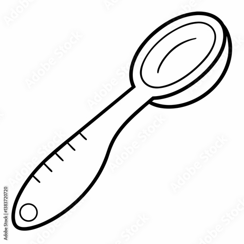 Measuring Spoon Outline Coloring Book Page Line Art Drawing
