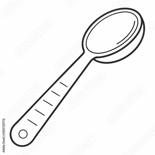 Measuring Spoon Outline Coloring Book Page Line Art Drawing