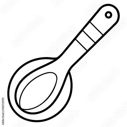 Measuring Spoon Outline Coloring Book Page Line Art Drawing