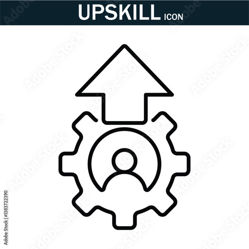 Upskill icon . Linear icon collection. Editable stroke. Vector illustration. EPS 10.